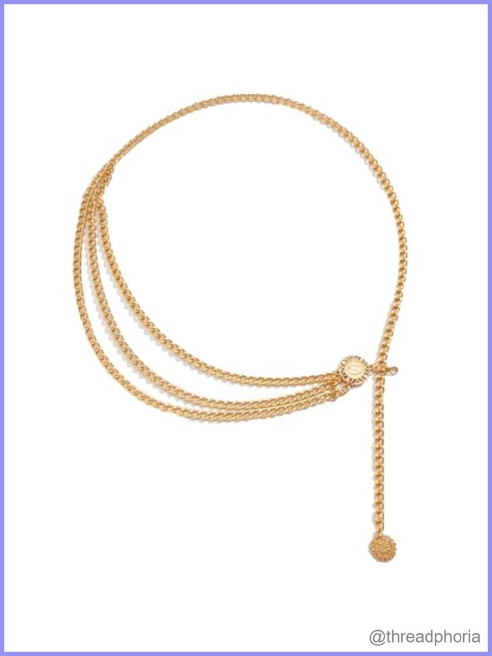 Metal Concho Chain Waist Belt Adjustable Multilayer Women's Accessory